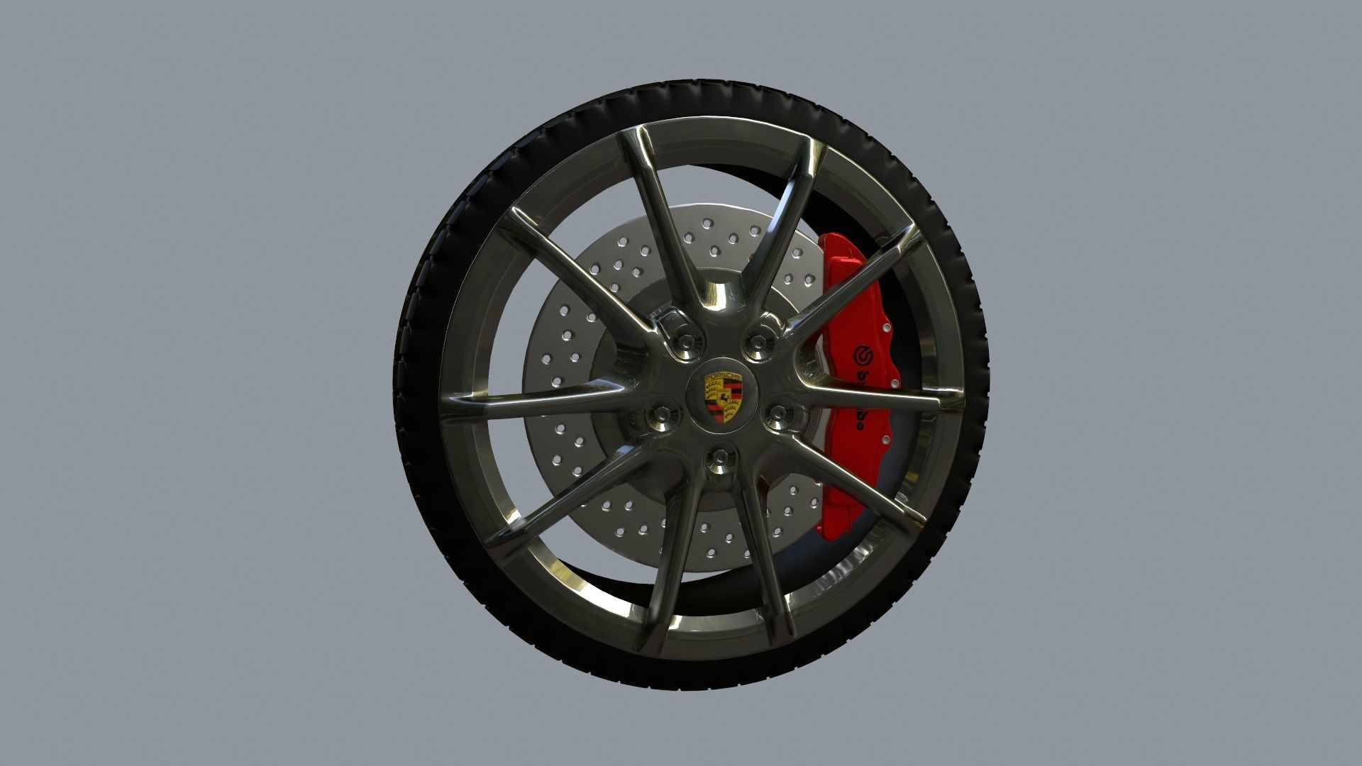 Wheel Low-poly 3D model_7