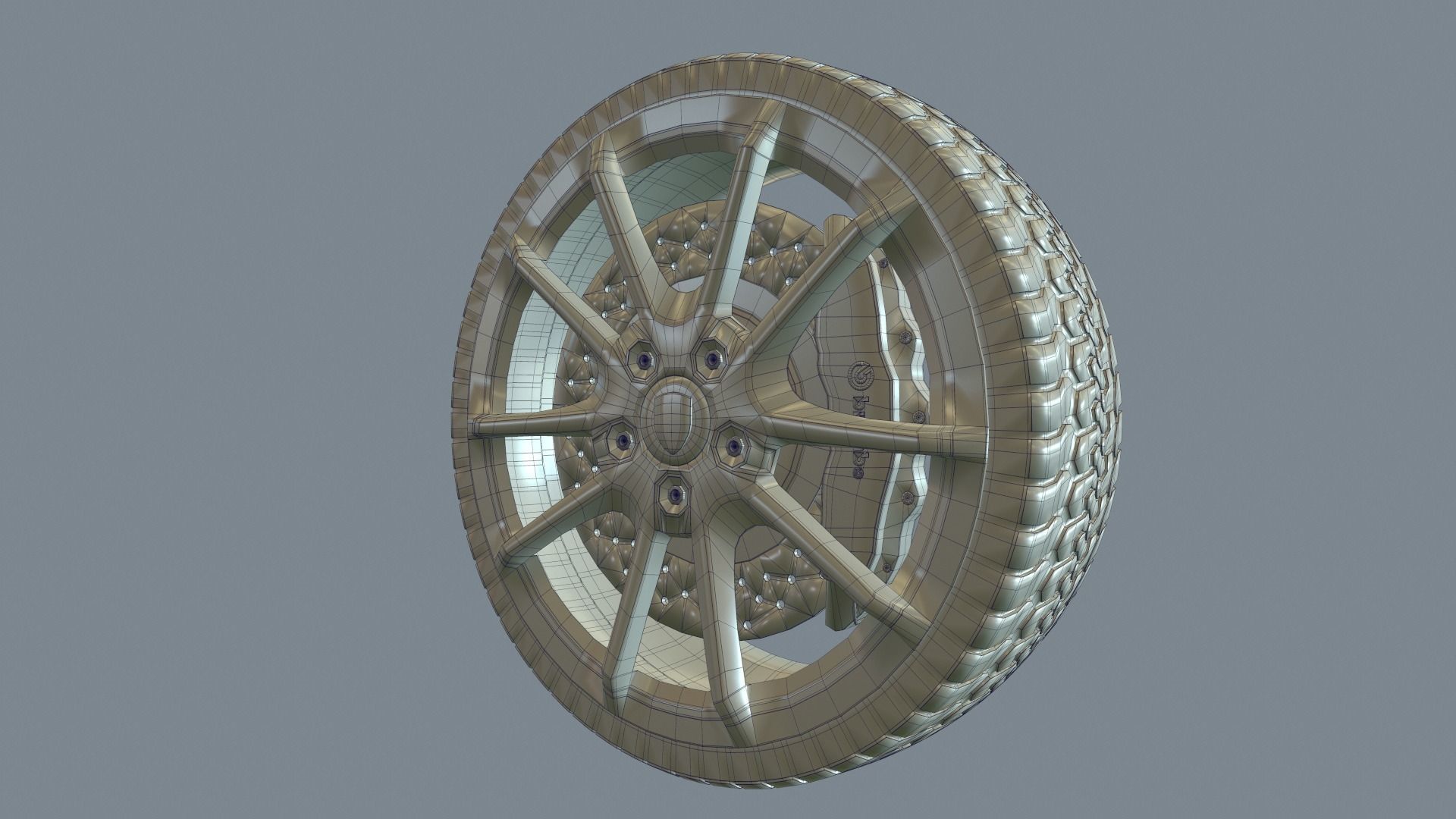 Wheel Low-poly 3D model_8