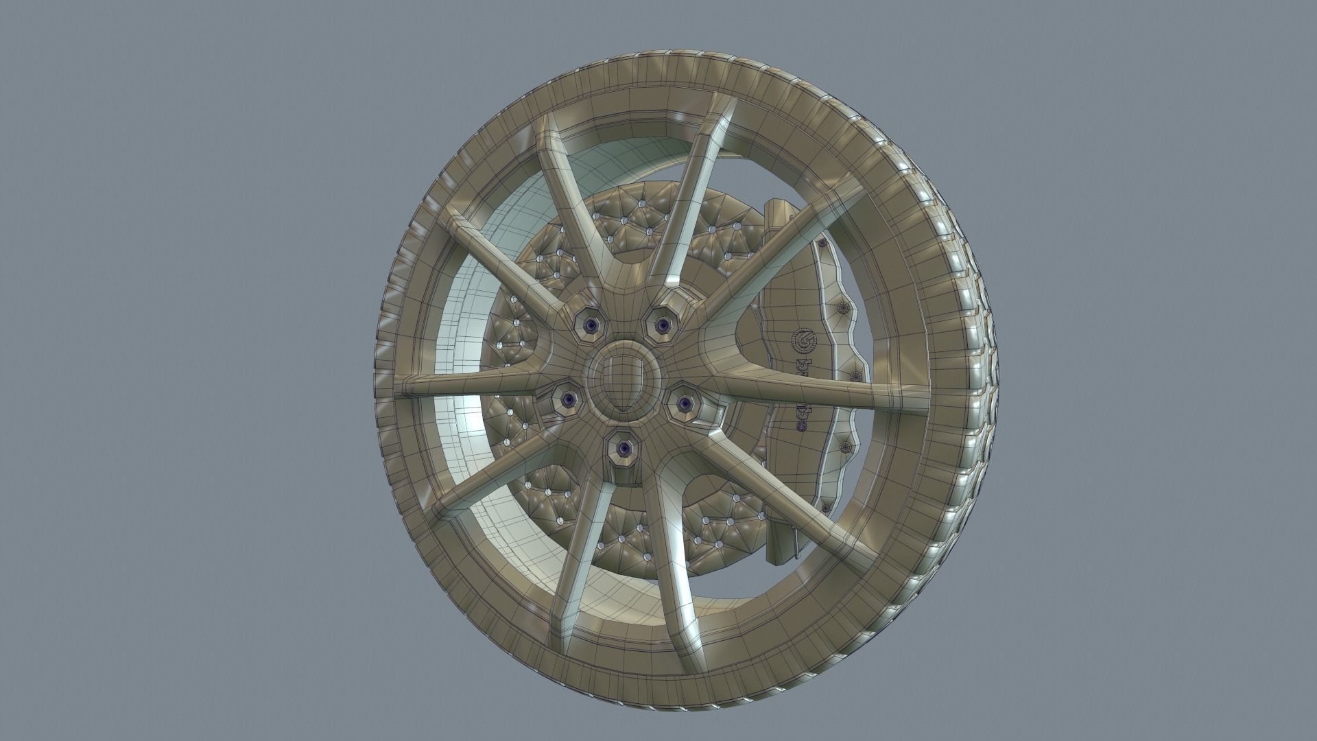 Wheel Low-poly 3D model_6