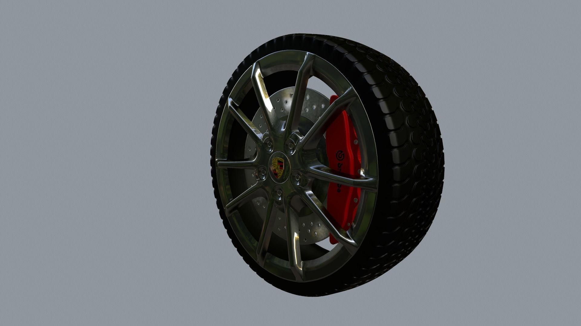 Wheel Low-poly 3D model_17