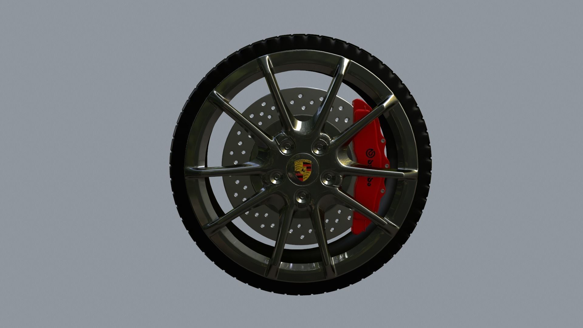 Wheel Low-poly 3D model_9
