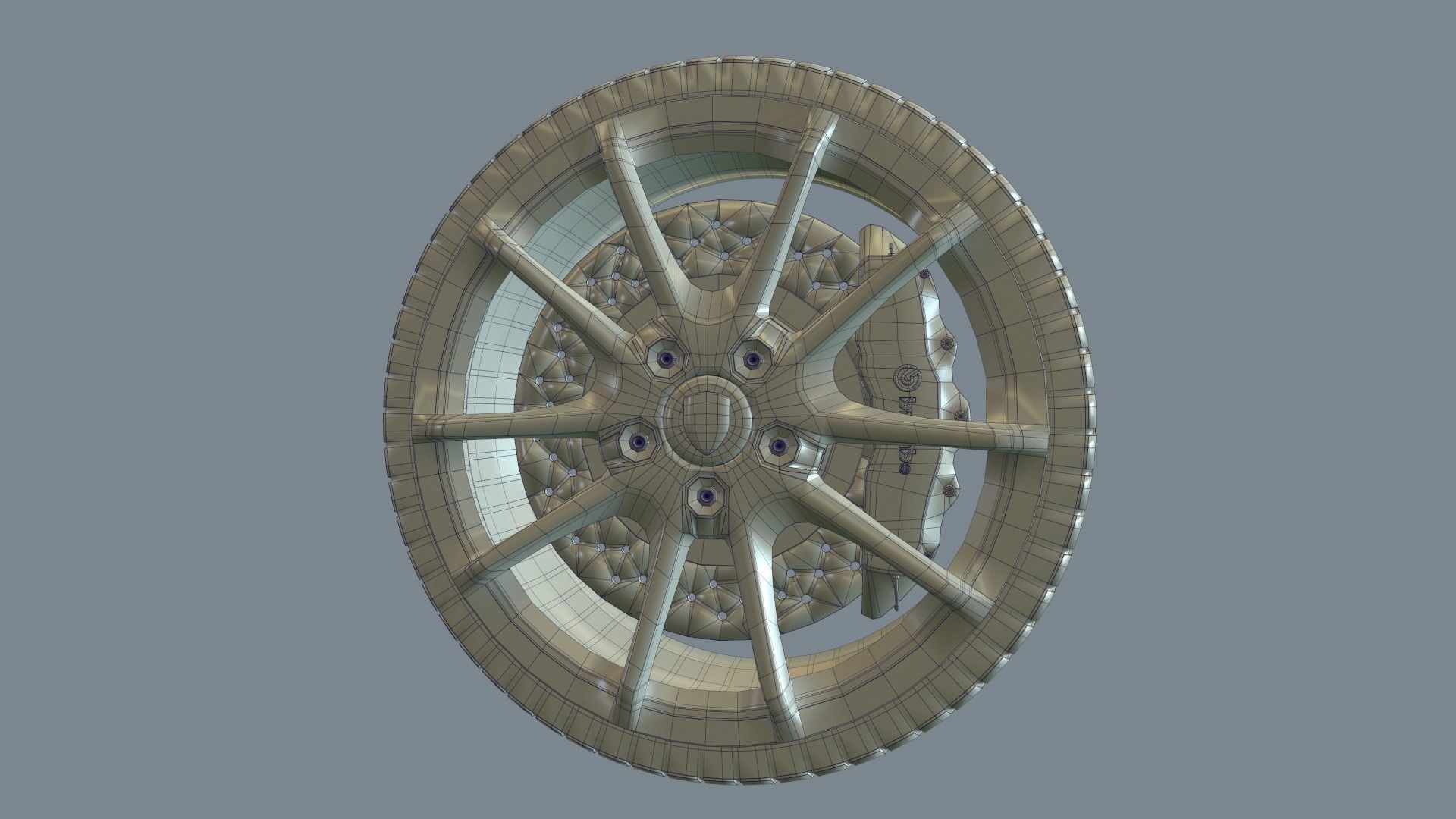 Wheel Low-poly 3D model_4