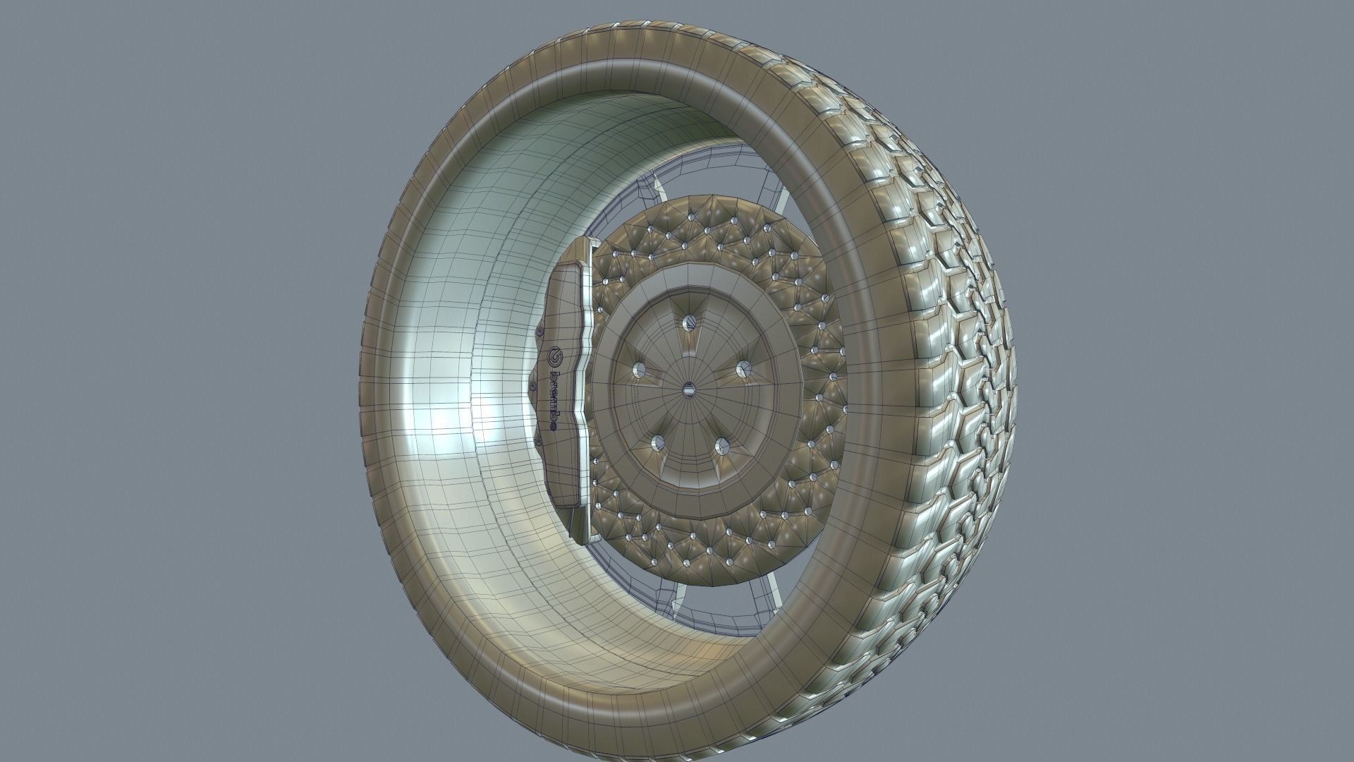 Wheel Low-poly 3D model_38