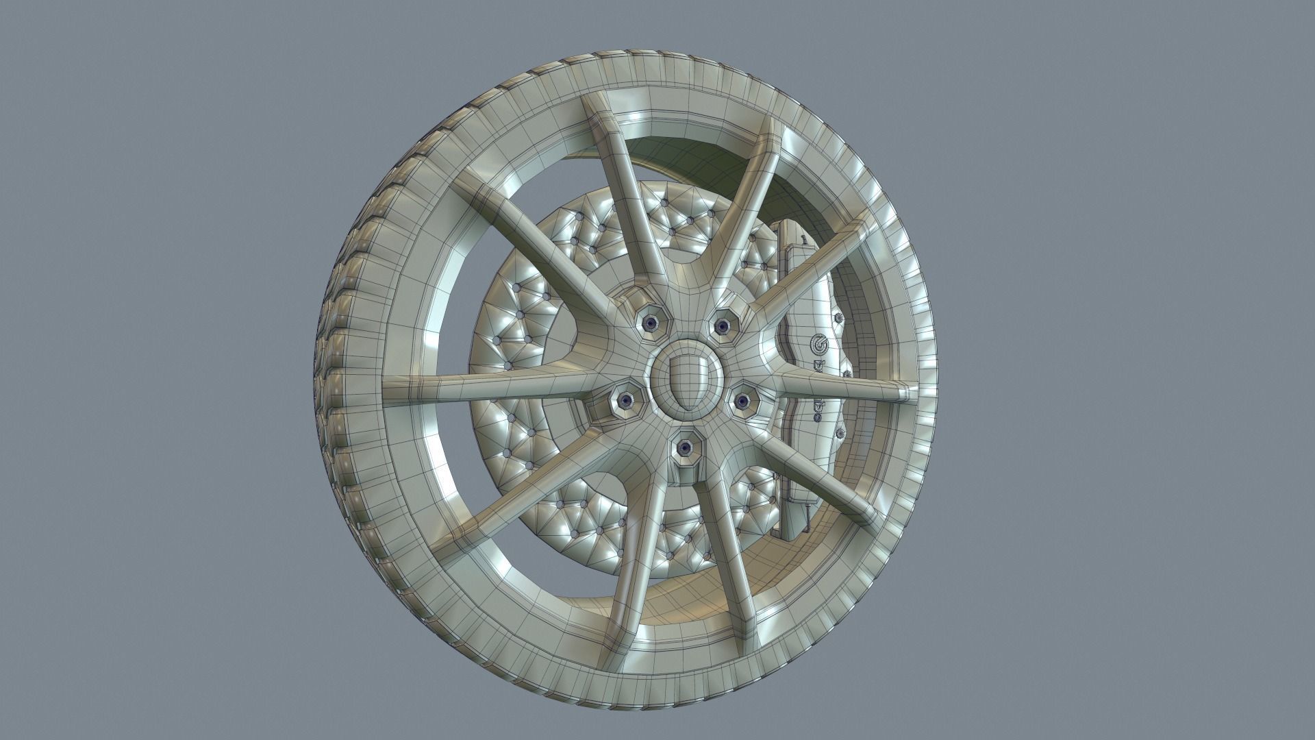 Wheel Low-poly 3D model_58