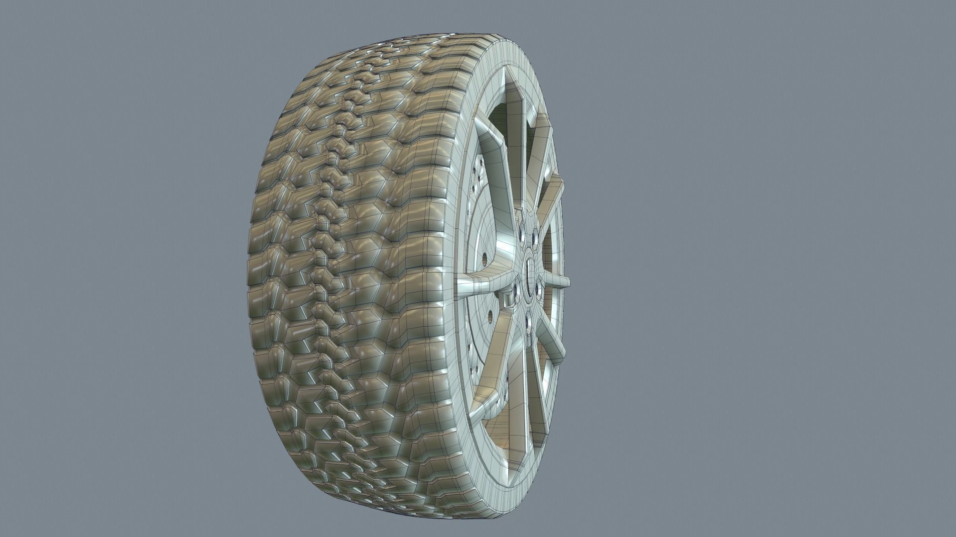 Wheel Low-poly 3D model_50