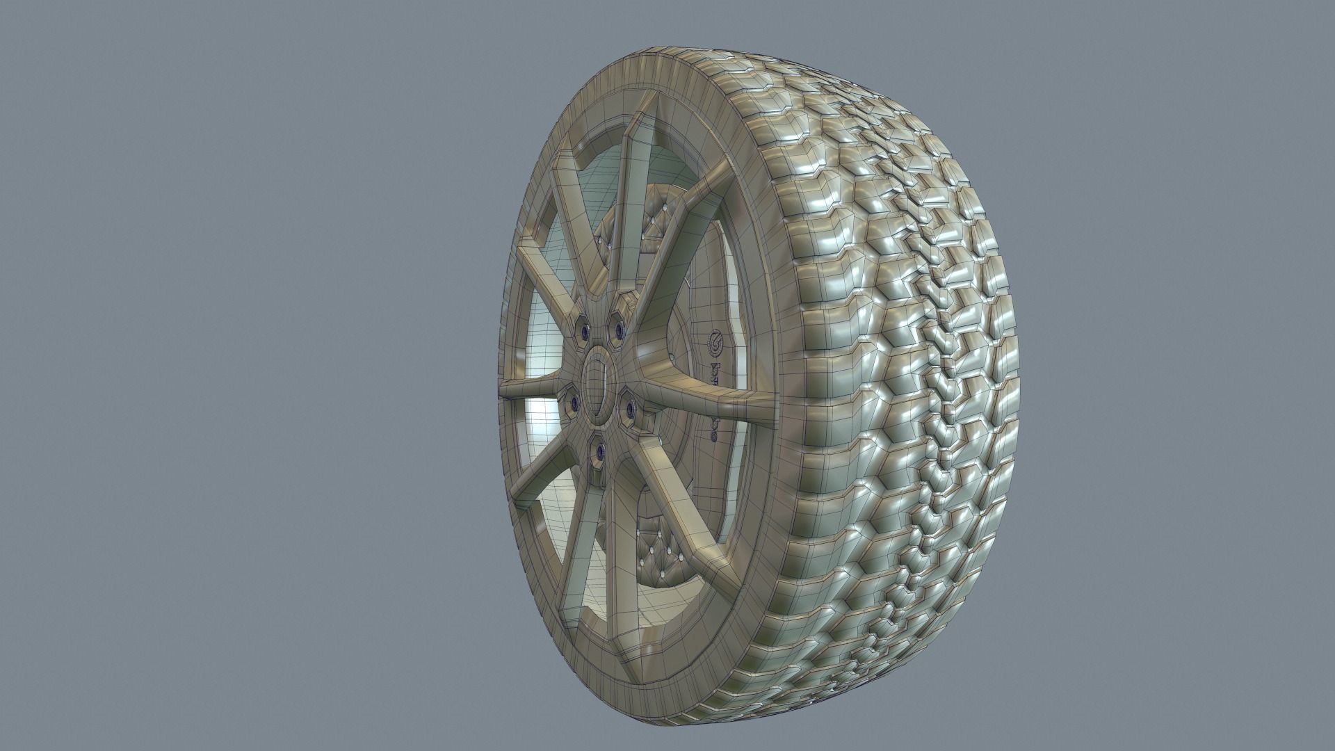 Wheel Low-poly 3D model_12