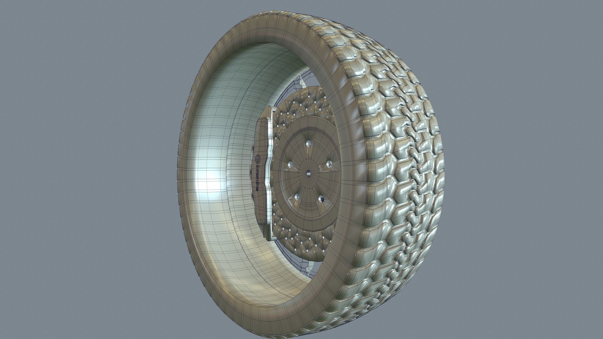 Wheel Low-poly 3D model_40