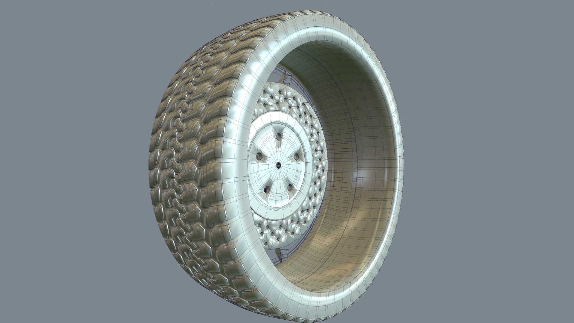 Wheel Low-poly 3D model_24