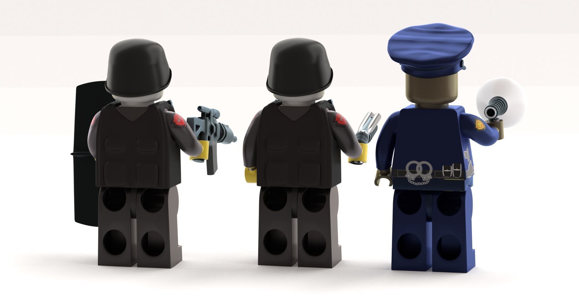 Lego Police Officer mini pack 3D model_1