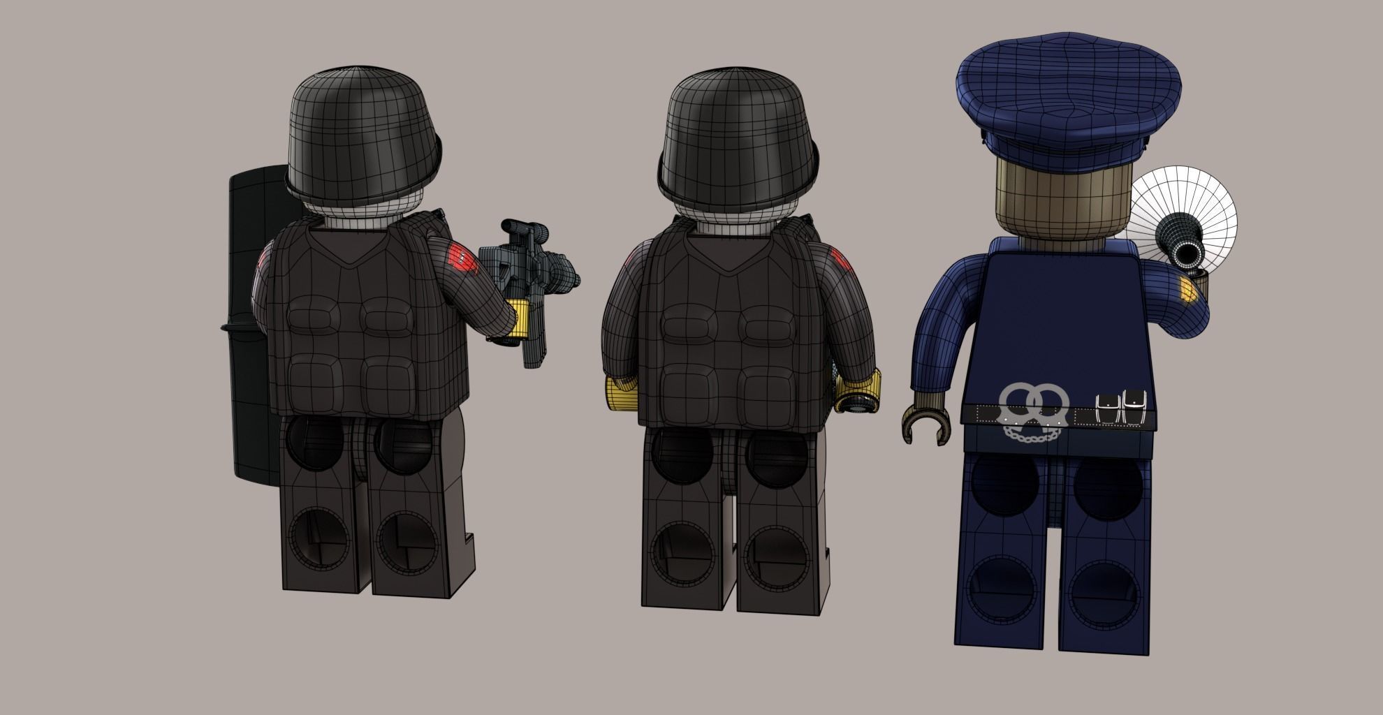 Lego Police Officer mini pack 3D model_3