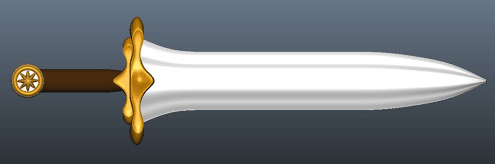 HobSword stainless steel pin 3D model_1
