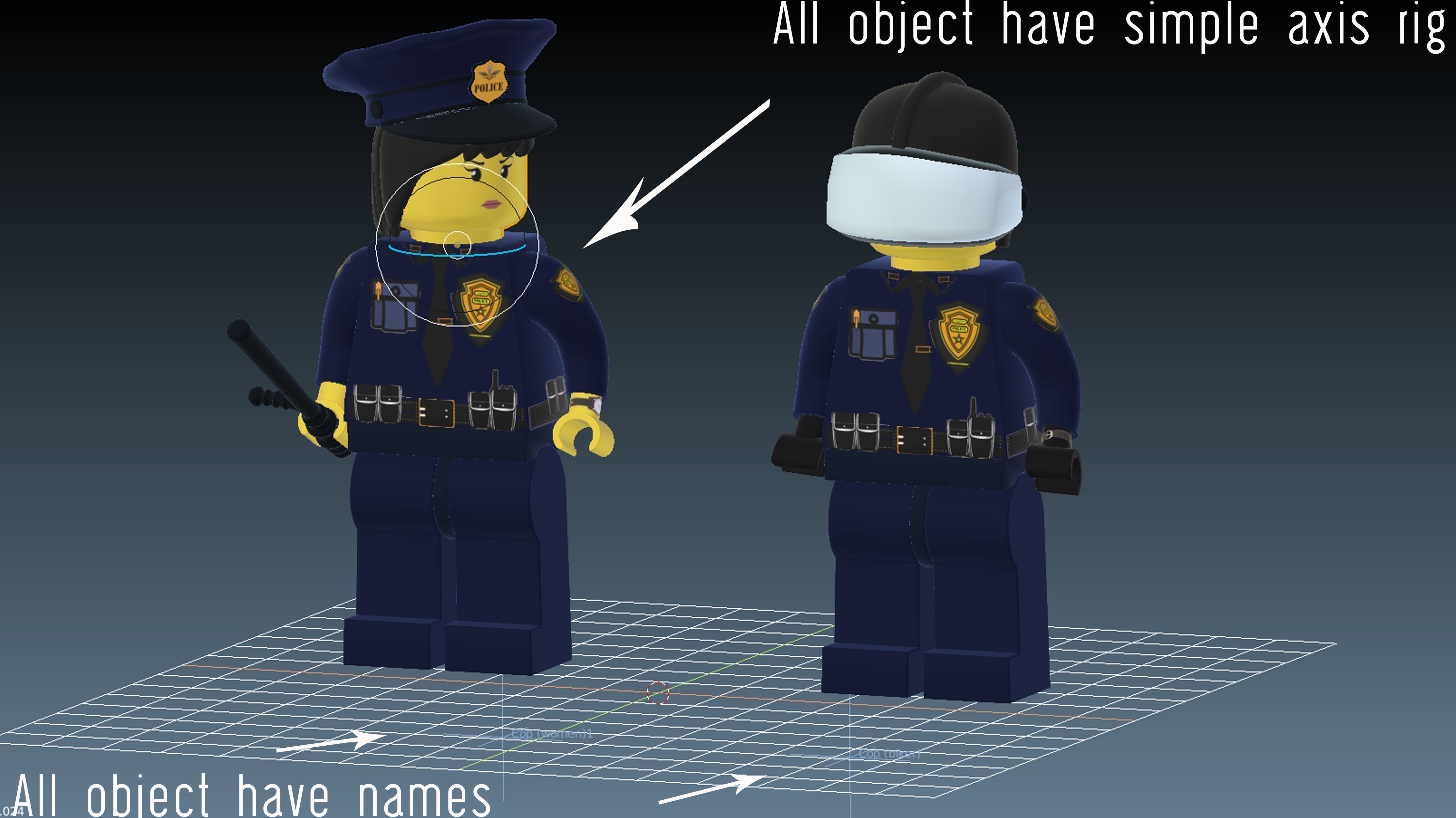 Lego Police Officer pack new 3D model_4