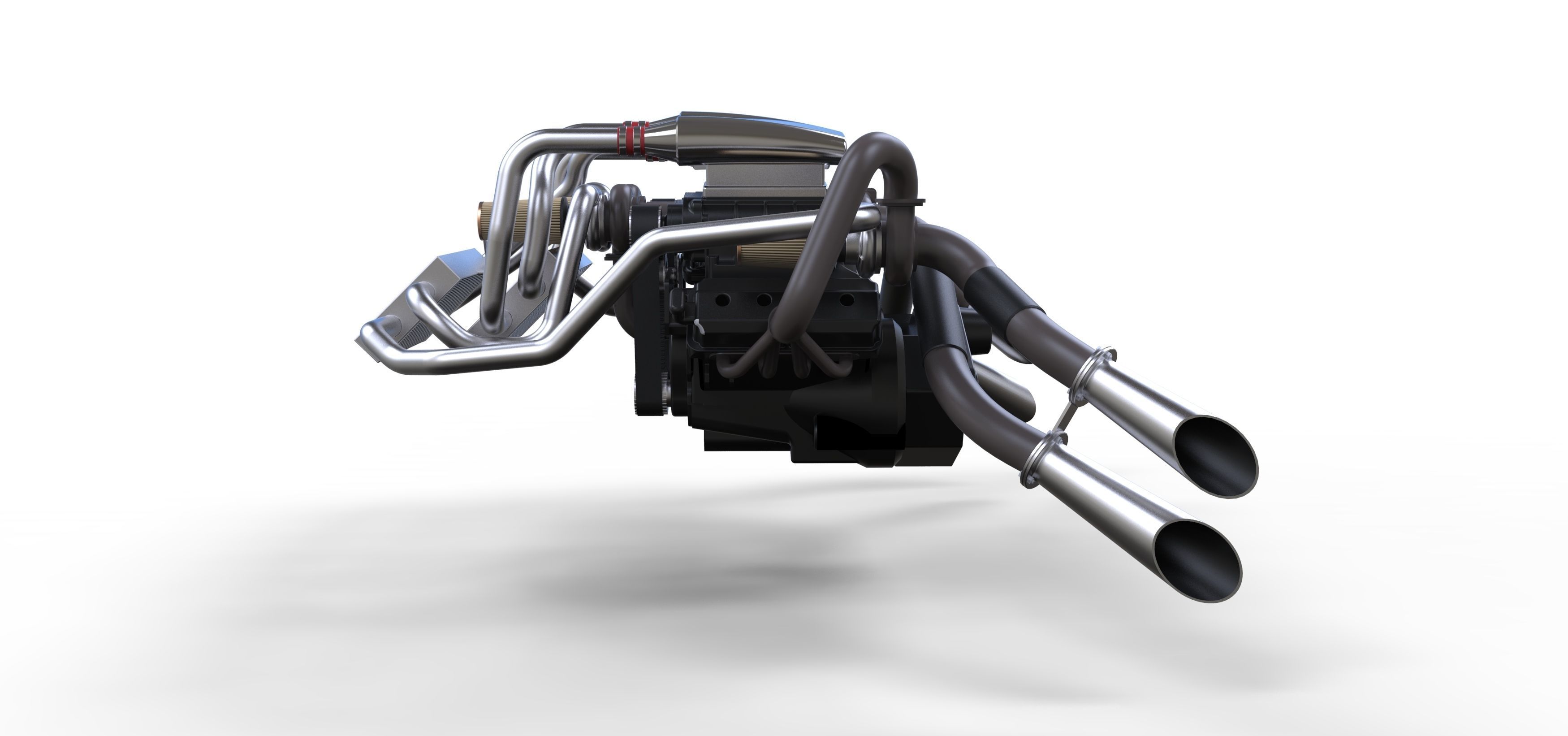 Double engine V8 3D model_13