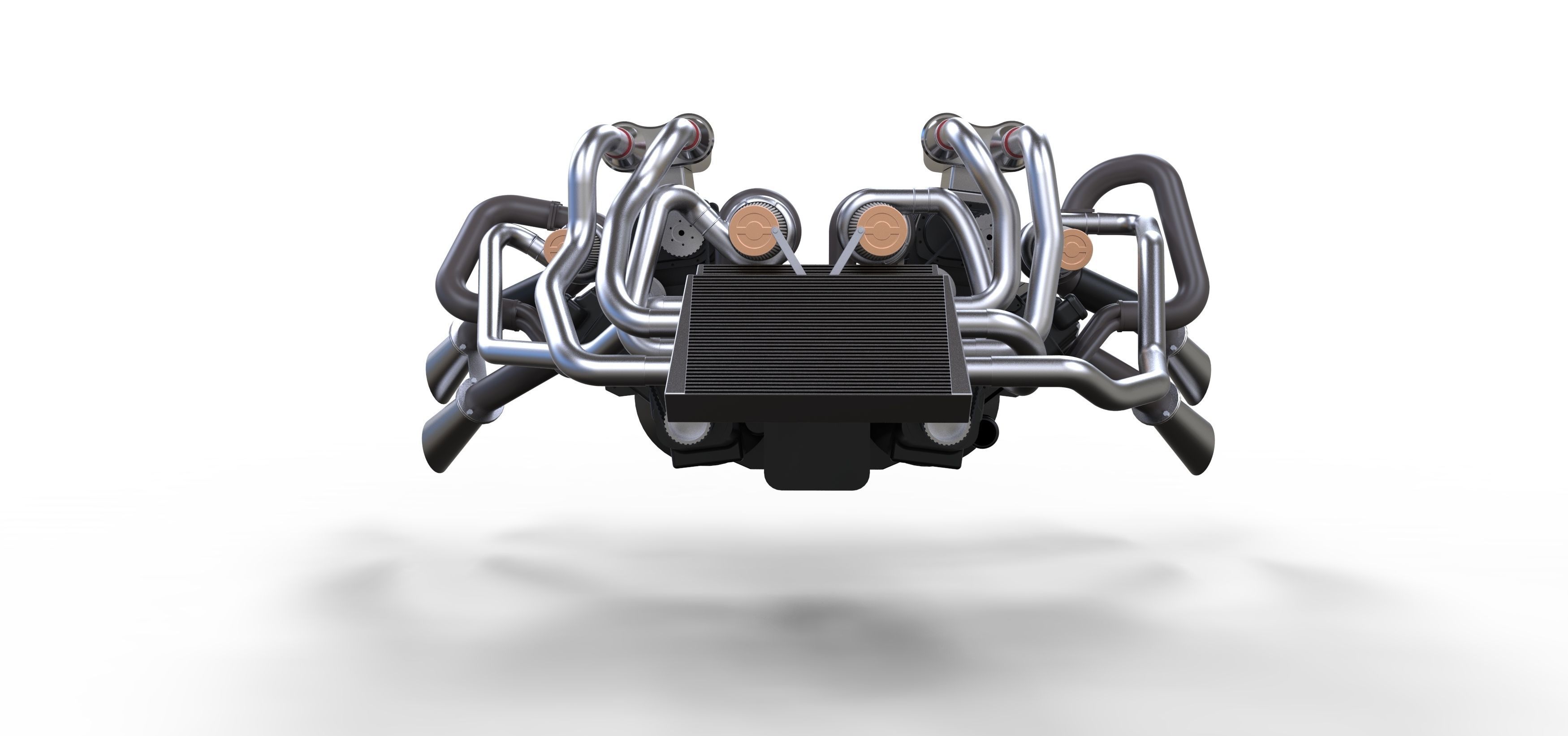 Double engine V8 3D model_4