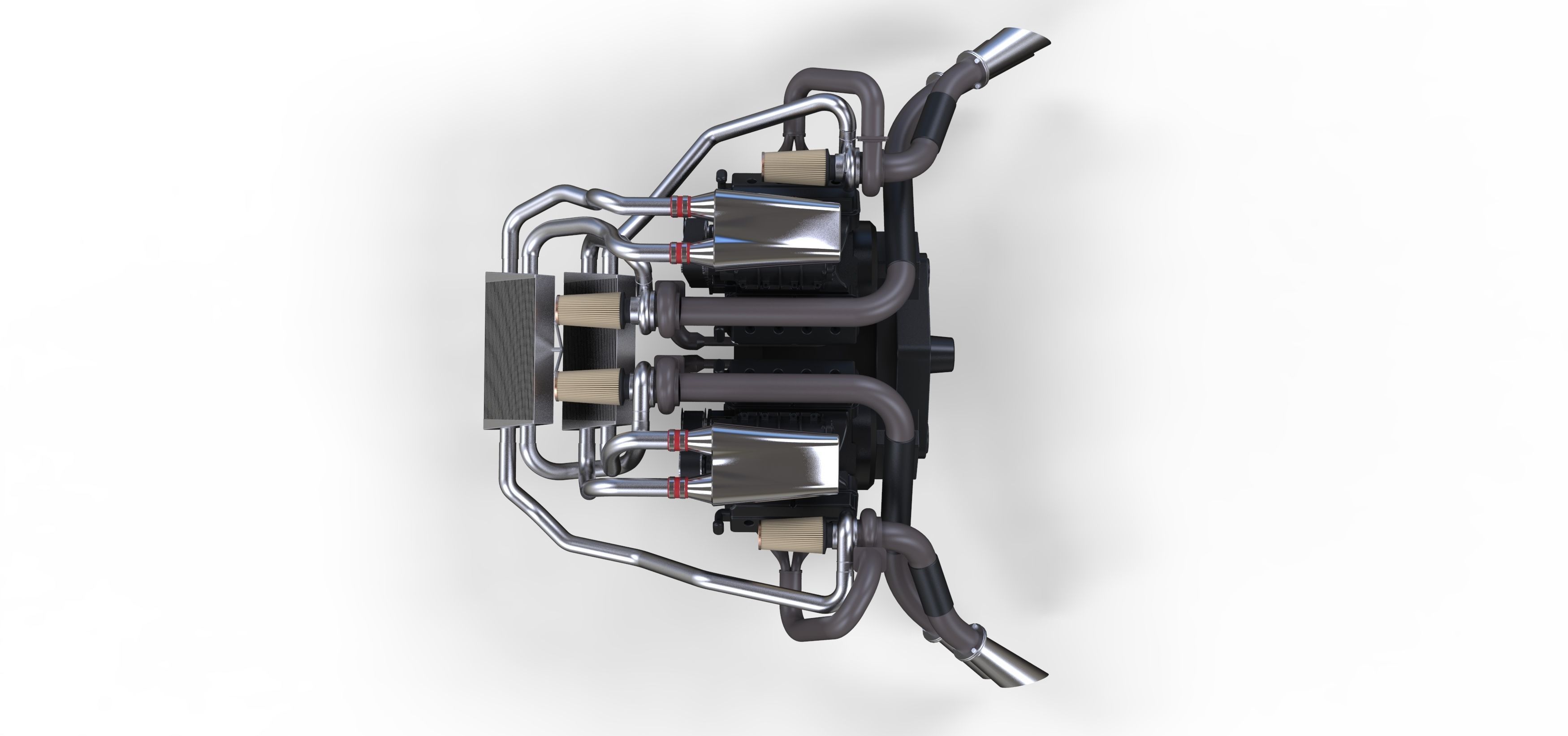 Double engine V8 3D model_15