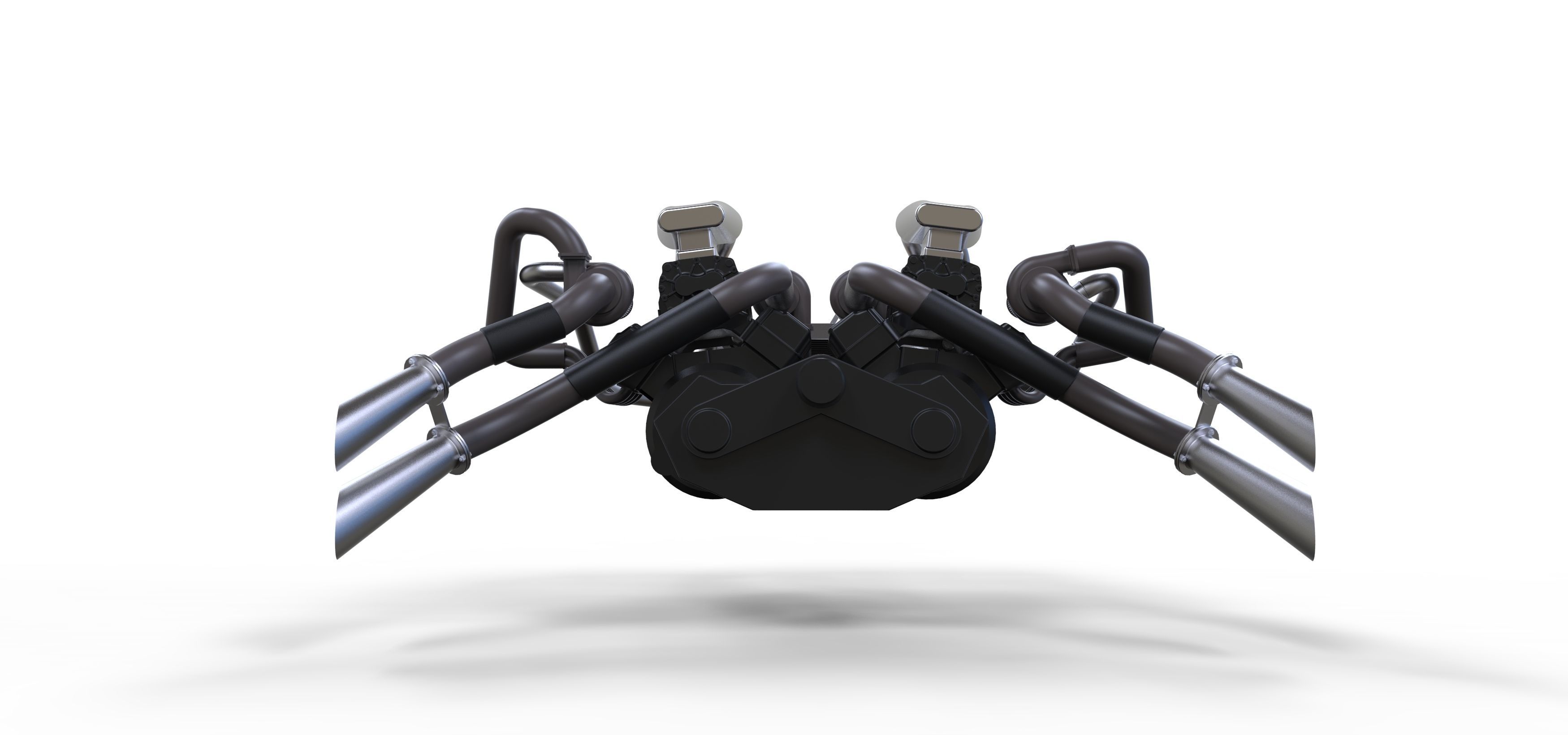 Double engine V8 3D model_10