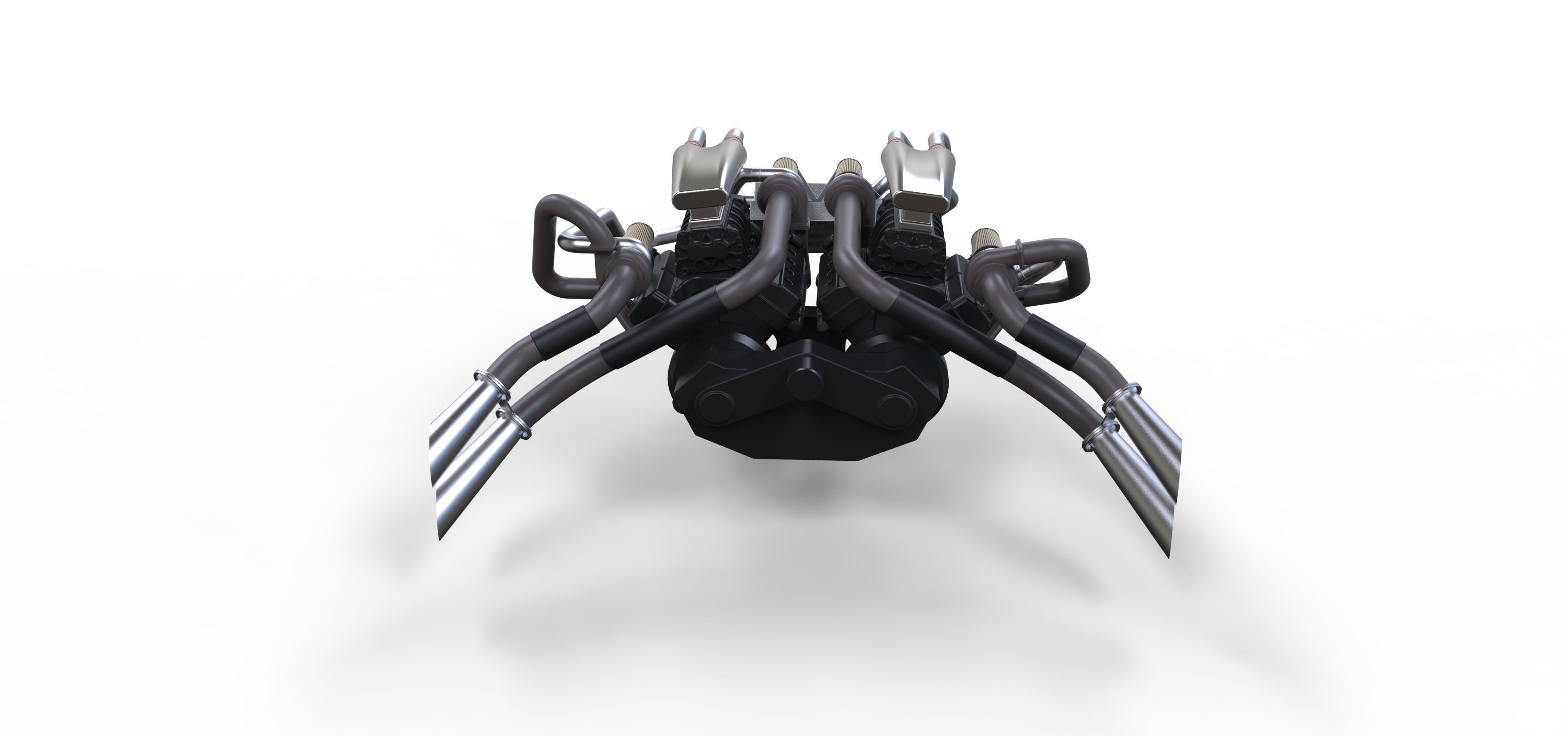 Double engine V8 3D model_9