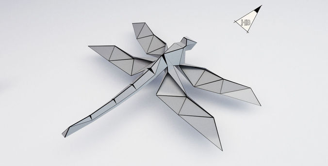 Lowpoly Dragonfly 3D print model