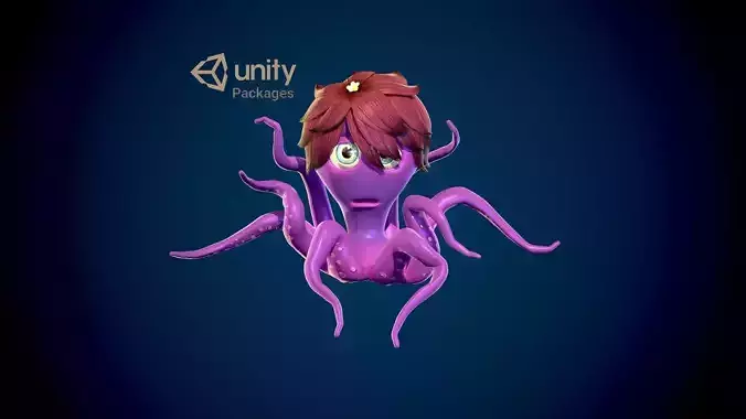 Octopus Character Rigged VR Low-poly 3D model