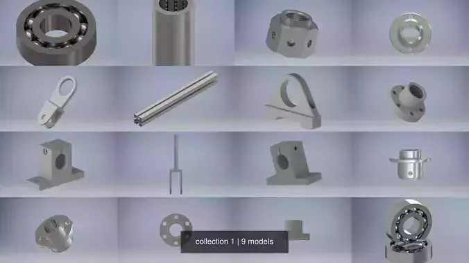 collection 1 metal nut with two holes 