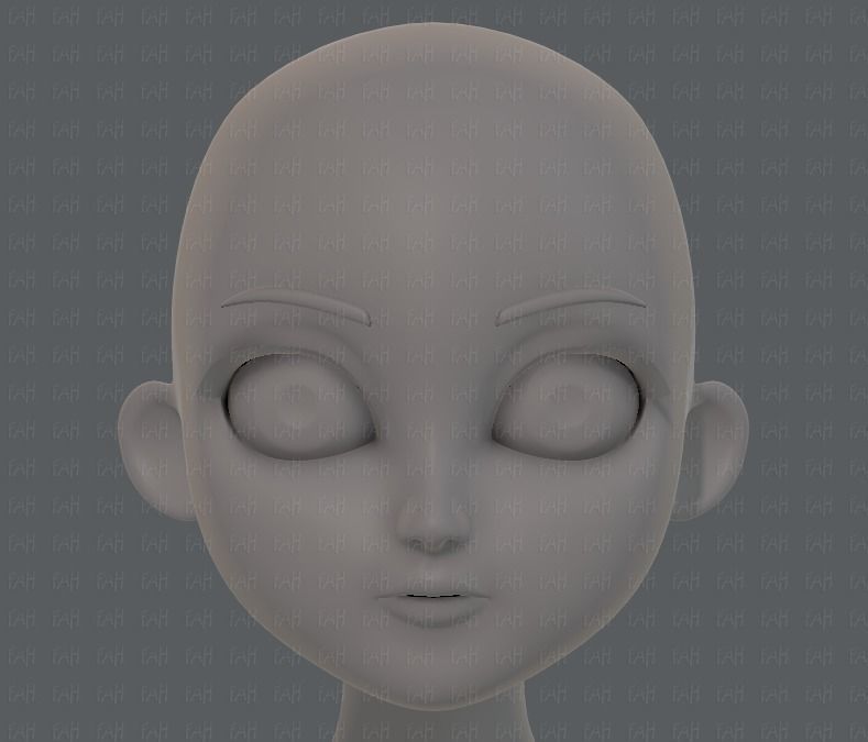 Base mesh girl characterV09 Low-poly 3D model_33