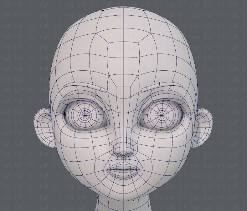 Base mesh girl characterV09 Low-poly 3D model_34