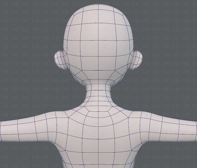 Base mesh girl characterV09 Low-poly 3D model_29