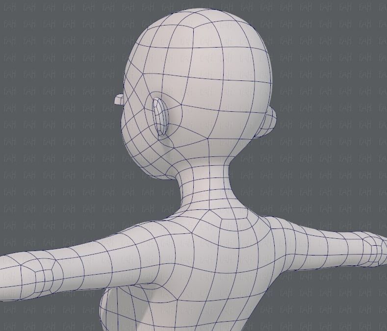 Base mesh girl characterV09 Low-poly 3D model_30