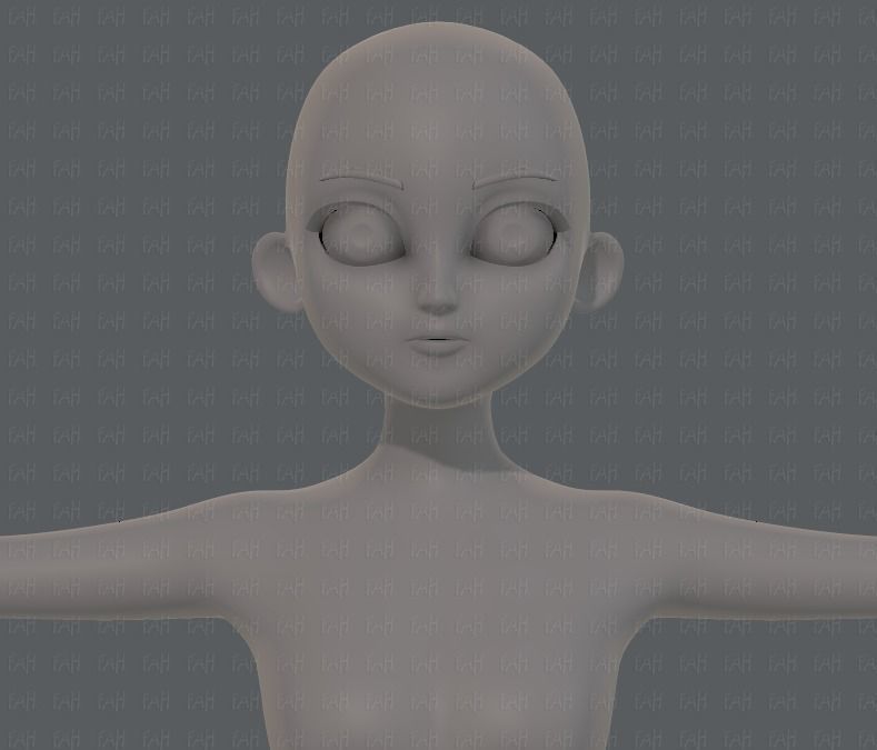 Base mesh girl characterV09 Low-poly 3D model_17