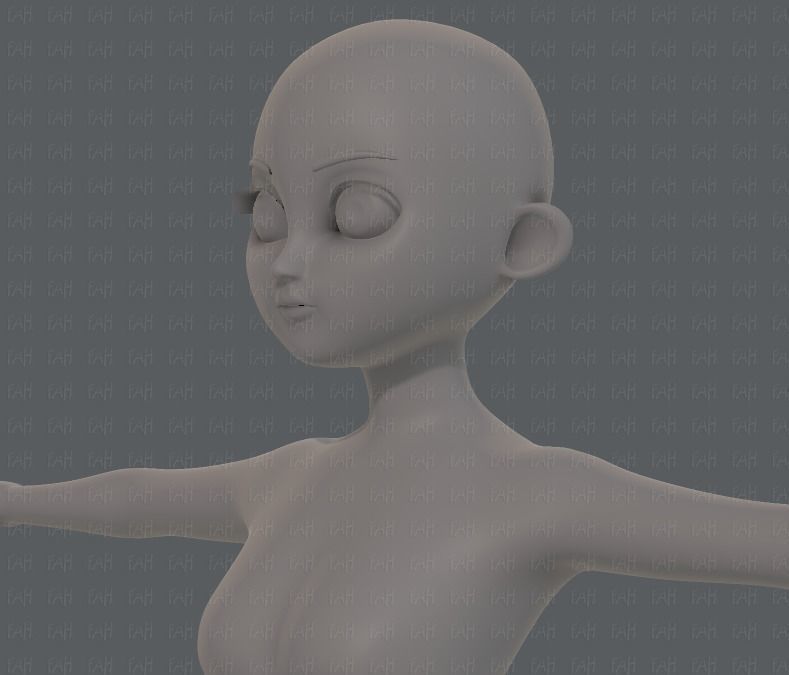 Base mesh girl characterV09 Low-poly 3D model_24