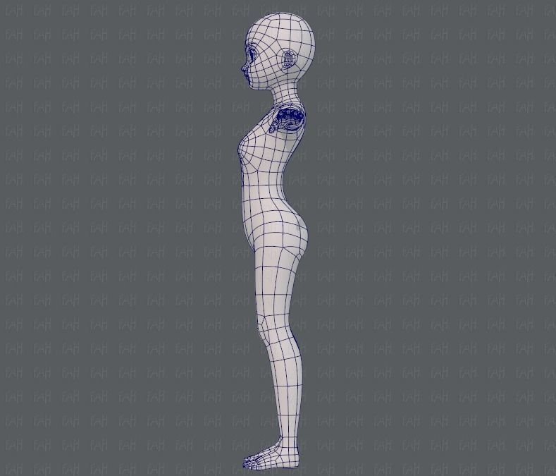Base mesh girl characterV09 Low-poly 3D model_15