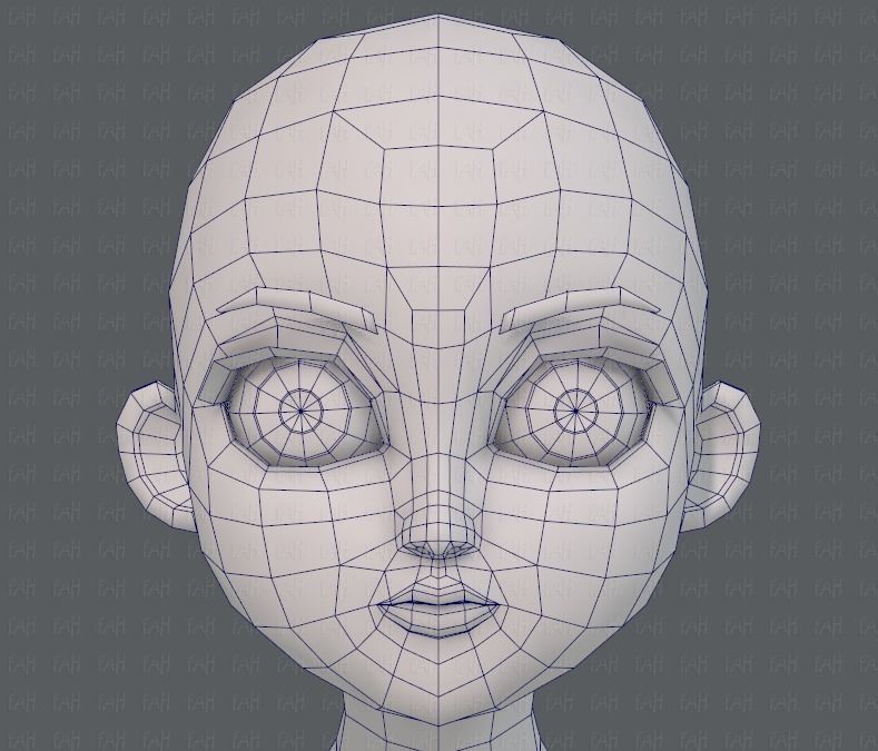 Base mesh girl characterV09 Low-poly 3D model_36