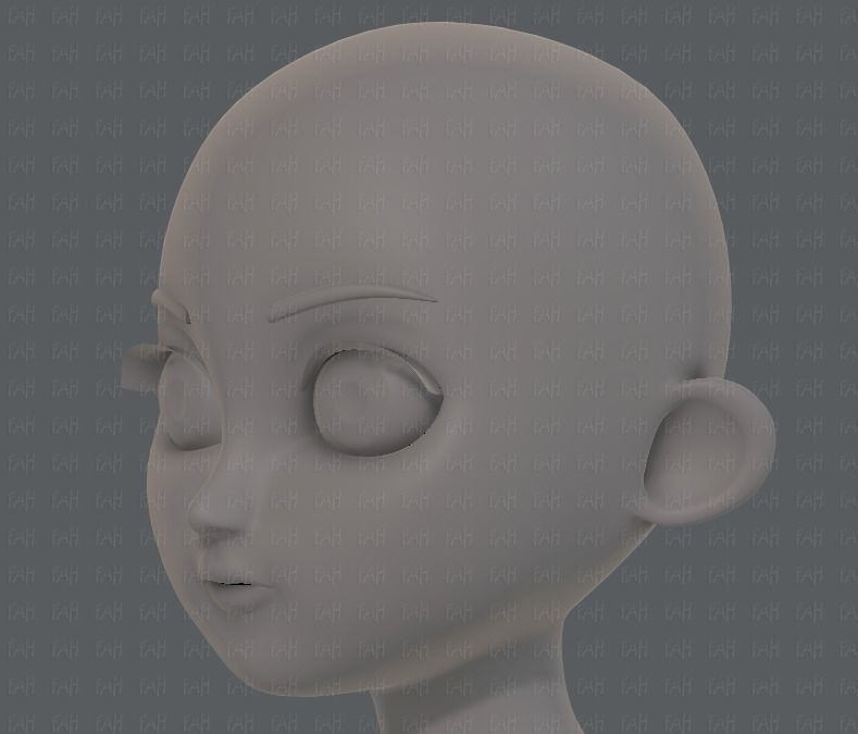 Base mesh girl characterV09 Low-poly 3D model_37