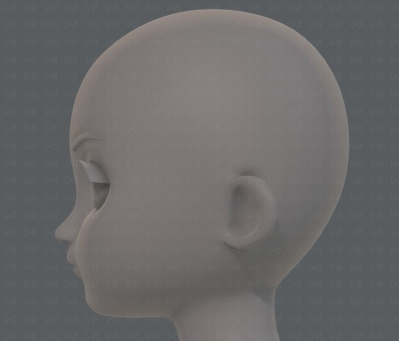 Base mesh girl characterV09 Low-poly 3D model_39