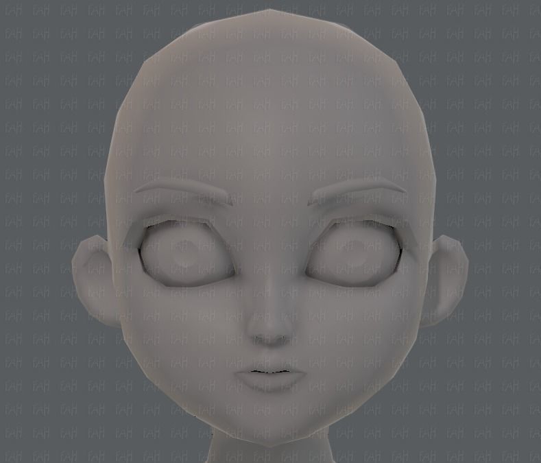 Base mesh girl characterV09 Low-poly 3D model_35