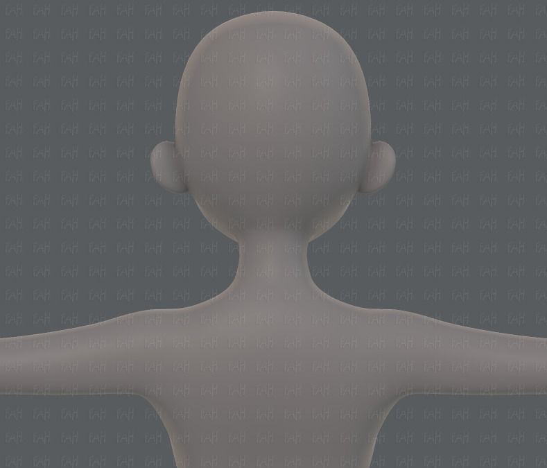 Base mesh girl characterV09 Low-poly 3D model_21