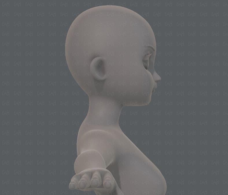 Base mesh girl characterV09 Low-poly 3D model_19