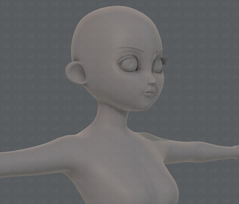 Base mesh girl characterV09 Low-poly 3D model_18