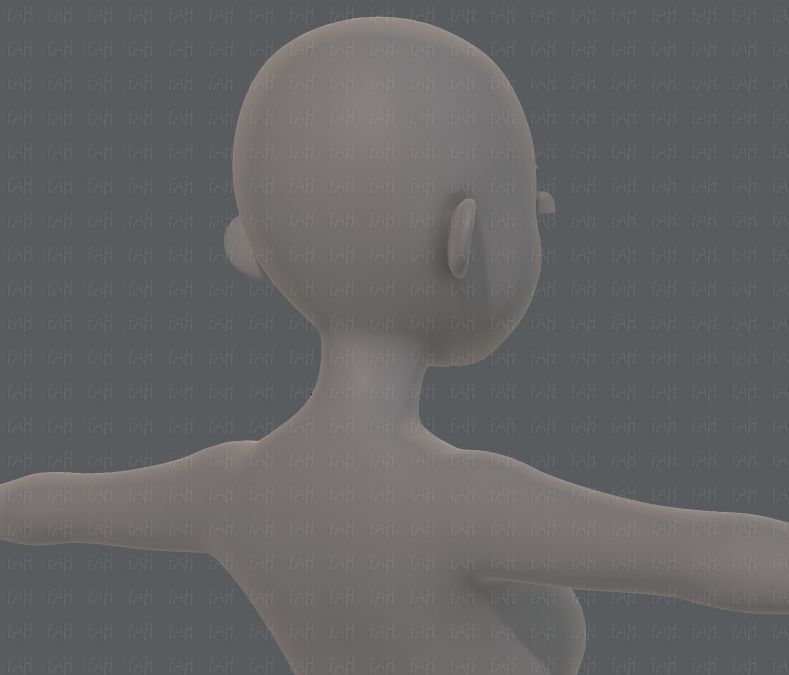 Base mesh girl characterV09 Low-poly 3D model_20