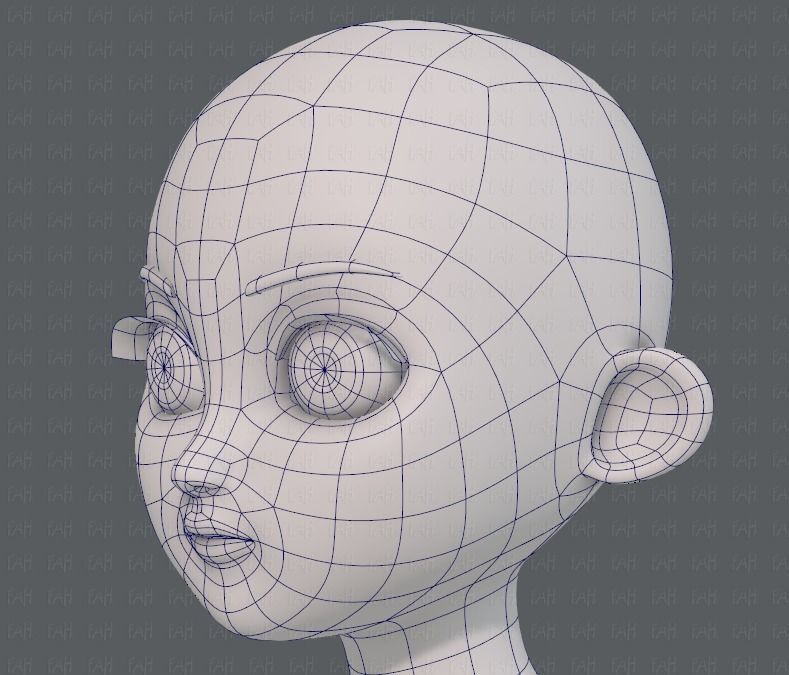 Base mesh girl characterV09 Low-poly 3D model_38