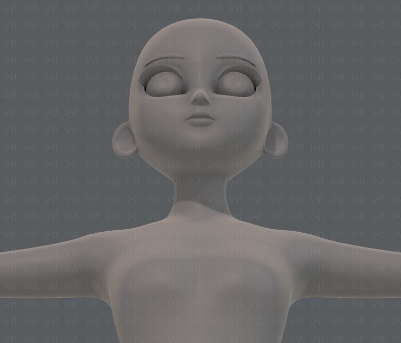 Base mesh girl characterV09 Low-poly 3D model_43