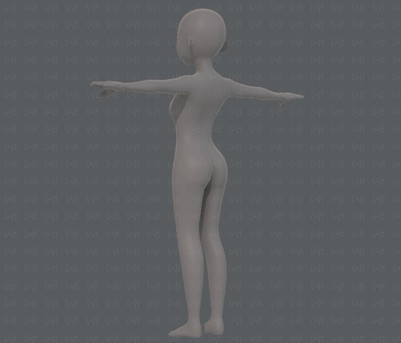 Base mesh girl characterV09 Low-poly 3D model_6
