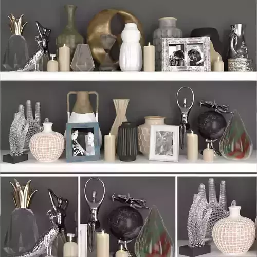 Decorative set of vases and figurines