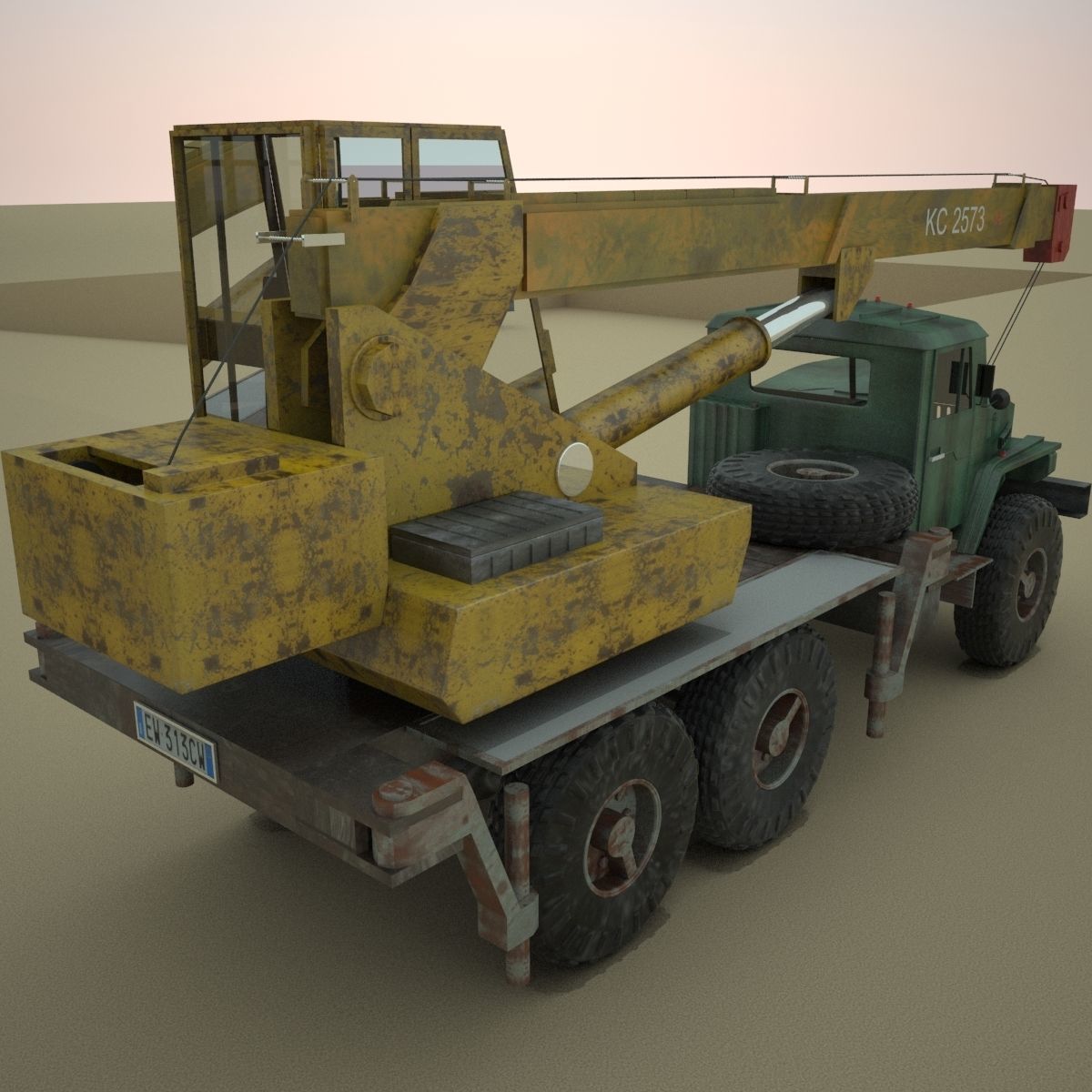 KS 2573 Auto Crane  3D model_3