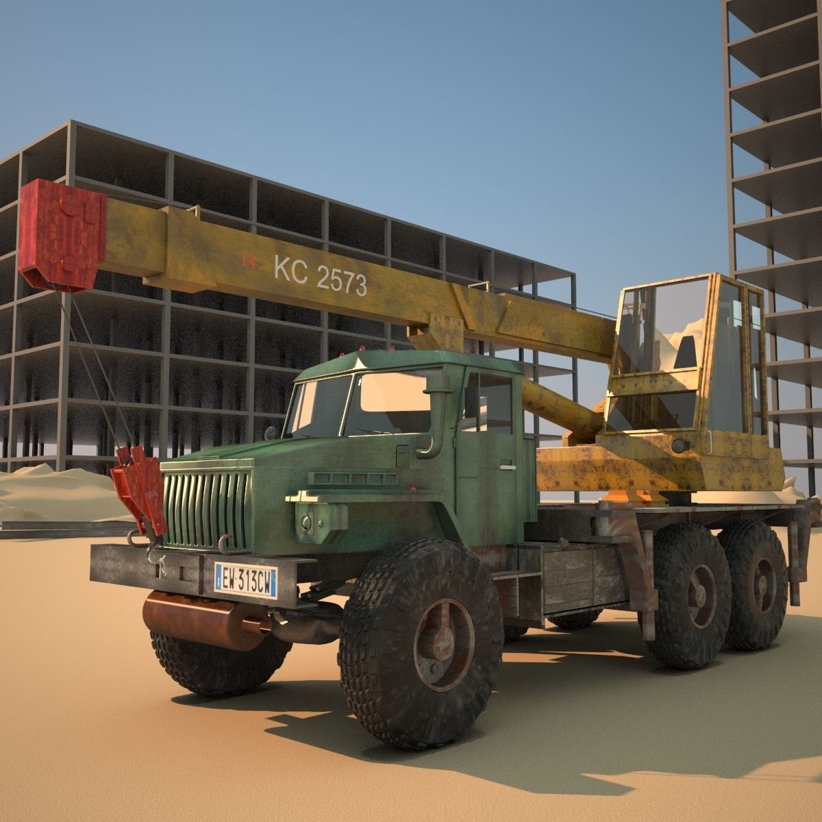 KS 2573 Auto Crane  3D model_1