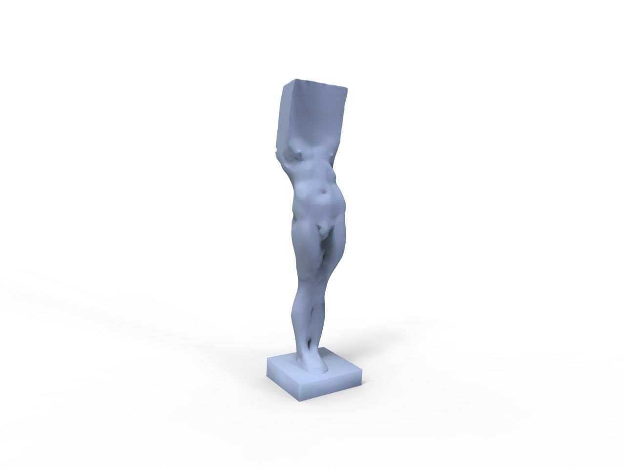 Standing Man Statue 3D model_7