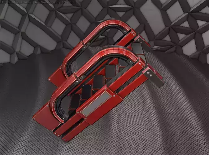 Sci-Fi Stairs - 2 - Red Version