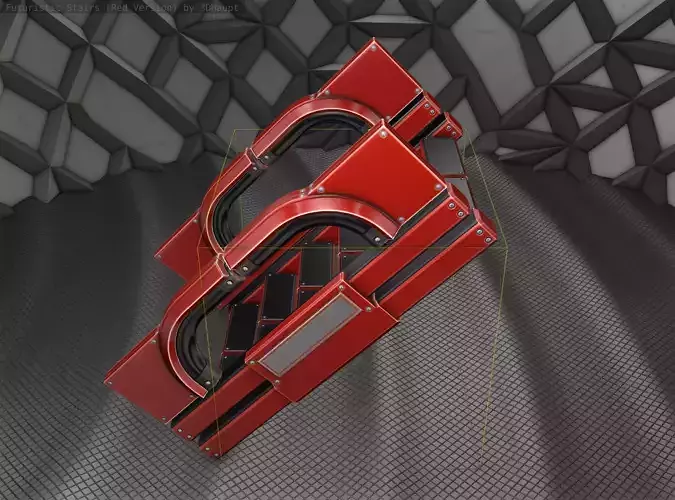 Sci-Fi Stairs - 3 - Red Version