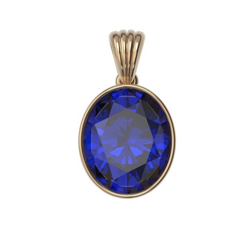 Classic Pendant Necklaces Gold Silver  Bezel Oval 12x10 3D print model