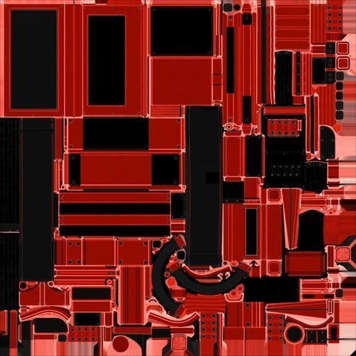 Sci-Fi Stairs - 6 - Red Version Low-poly 3D model_32